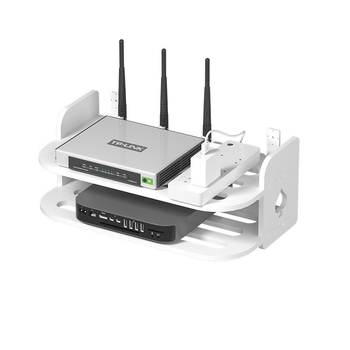 Raft montat pe perete pentru router și stocare WiFi, poliță cu 2 etaje pentru set-top box
