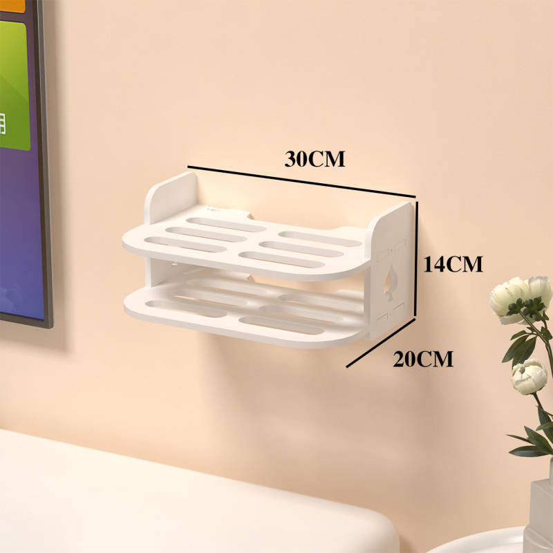 Raft montat pe perete pentru router și stocare WiFi, poliță cu 2 etaje pentru set-top box
