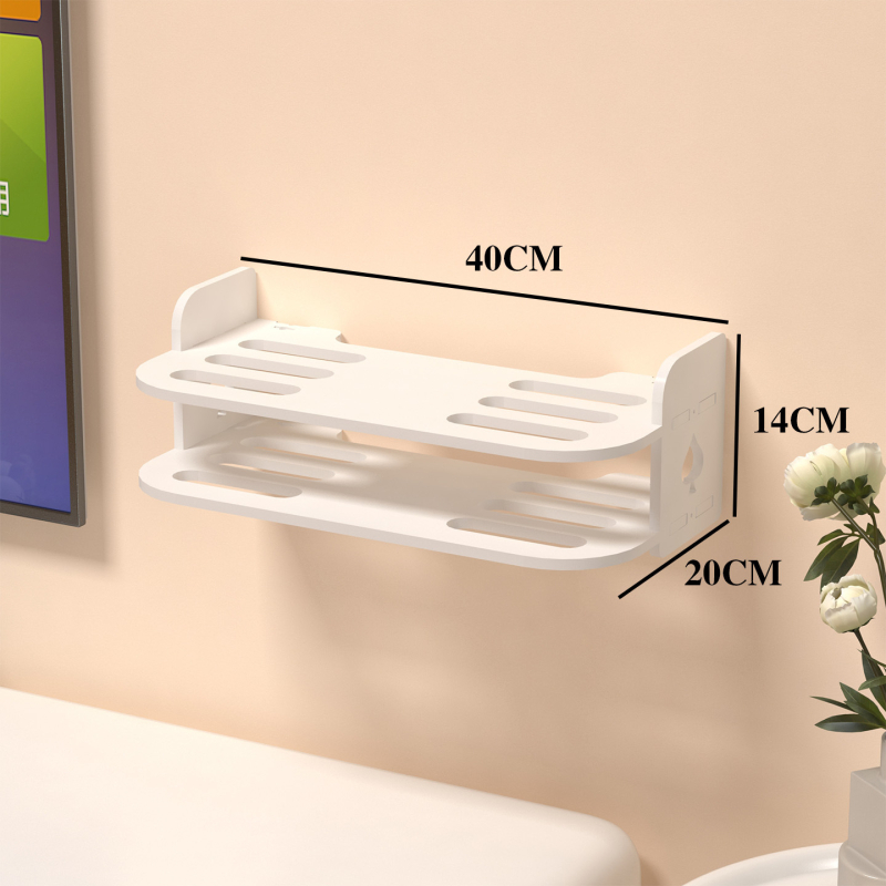 Raft montat pe perete pentru router și stocare WiFi, poliță cu 2 etaje pentru set-top box