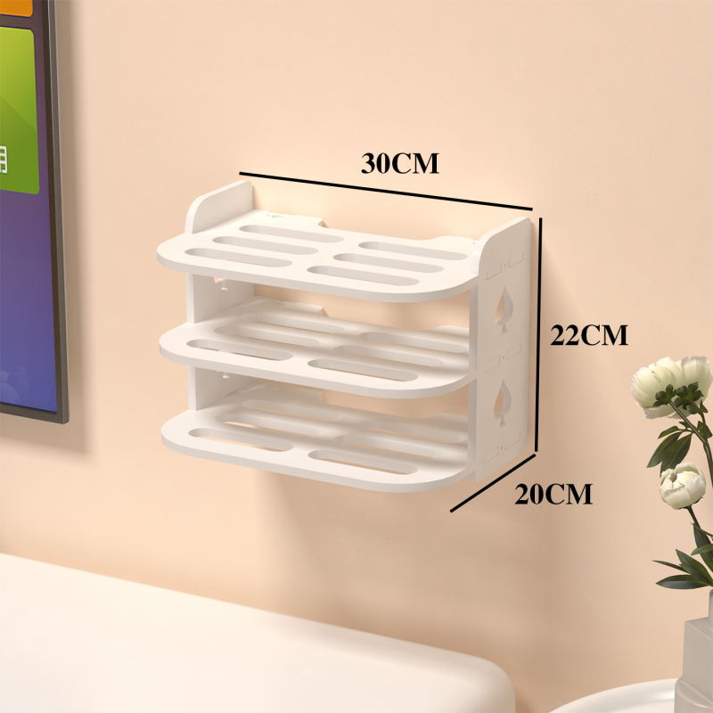 Raft montat pe perete pentru router și stocare WiFi, poliță cu 2 etaje pentru set-top box