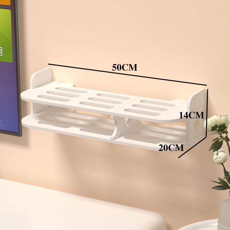Raft montat pe perete pentru router și stocare WiFi, poliță cu 2 etaje pentru set-top box