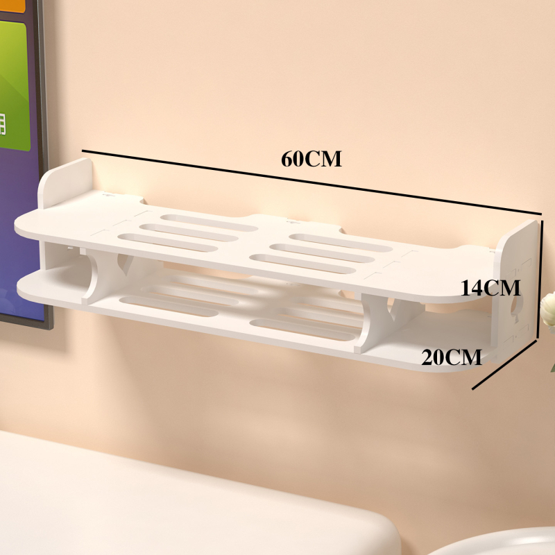Raft montat pe perete pentru router și stocare WiFi, poliță cu 2 etaje pentru set-top box