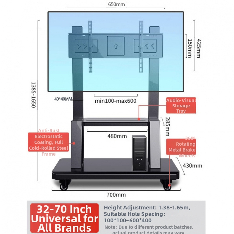Televíziós padlóra álló állvány görgőkkel – erősített, All-in-One oktatási konferenciákhoz (Márka: ffy; Modell: 1; Termékkód: Bfkddz8k; Kategória: TV kiegészítők)
