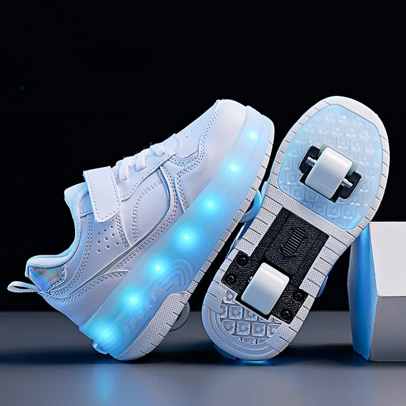 Heelys tenisice za djecu i tinejdžere s Velcro zatvaranjem, gornji dio od umjetne kože, otporne na habanje, unisex, pogodne za sve sezone, dobna skupina 7–16 godina