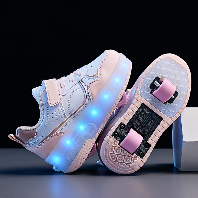 Heelys tenisice za djecu i tinejdžere s Velcro zatvaranjem, gornji dio od umjetne kože, otporne na habanje, unisex, pogodne za sve sezone, dobna skupina 7–16 godina