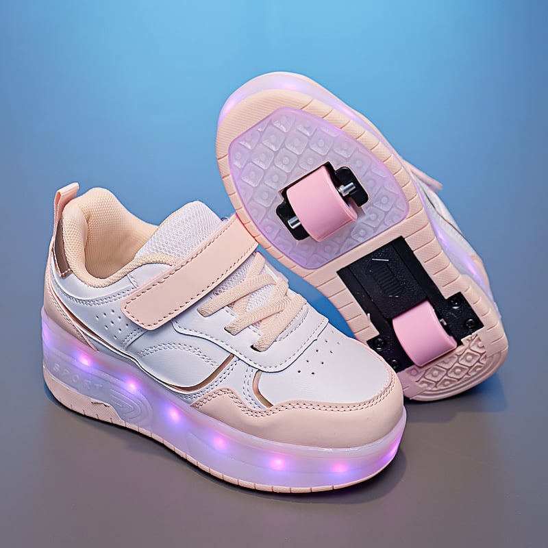 Heelys tenisice za djecu i tinejdžere s Velcro zatvaranjem, gornji dio od umjetne kože, otporne na habanje, unisex, pogodne za sve sezone, dobna skupina 7–16 godina