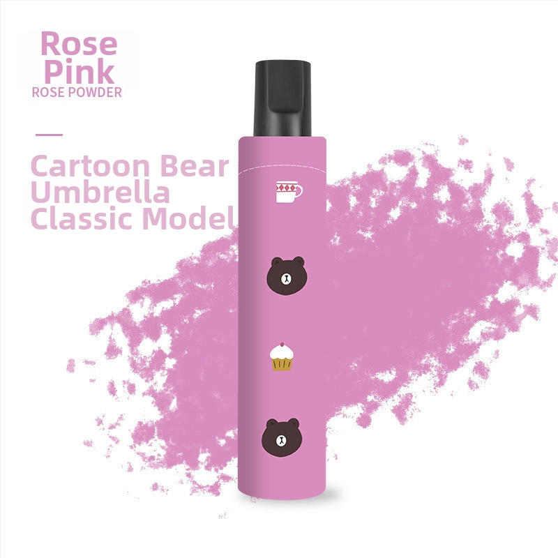 Umbrelă cu pliere inversă, ursuleț desen animat, cadru cu 6 arce, copertă poliester, UPF > 40, deschidere/închidere manuală