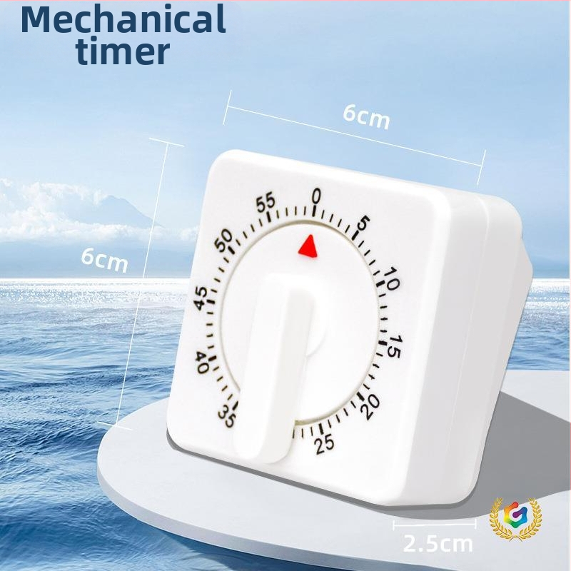 Μηχανικός χρονομετρητής κουζίνας – τετράγωνος σχεδιασμός, χειροκίνητη λειτουργία, ένδειξη μηχανικού δείκτη, χρονογράφος