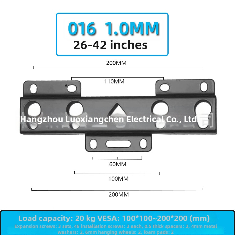 Univerzális falra szerelhető TV-tartó – Modell 019, vas konstrukció, 15 kg feletti teherbírás, szerelőkészlet mellékelve