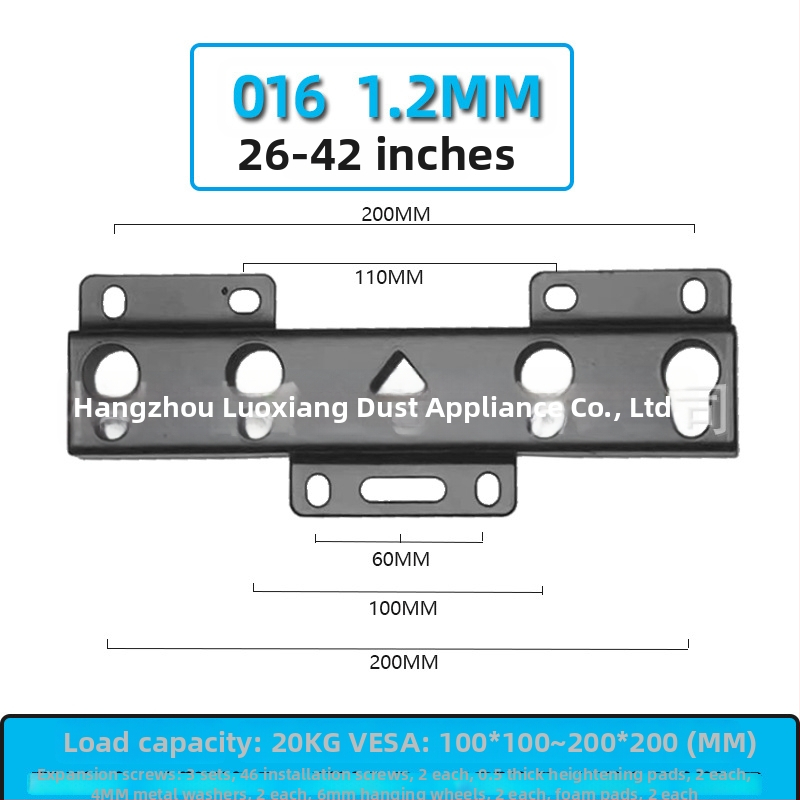 Univerzális falra szerelhető TV-tartó – Modell 019, vas konstrukció, 15 kg feletti teherbírás, szerelőkészlet mellékelve