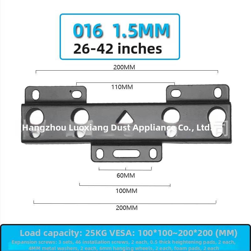 Univerzális falra szerelhető TV-tartó – Modell 019, vas konstrukció, 15 kg feletti teherbírás, szerelőkészlet mellékelve