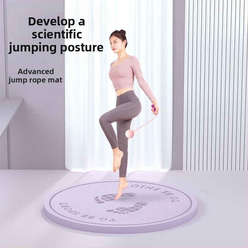 Covor yoga rotund, antiderapant, absorbant de șocuri, izolare fonică pentru sărit cu coarda acasă; material: TPE, grosime: 20 mm, greutate: 1,2 kg