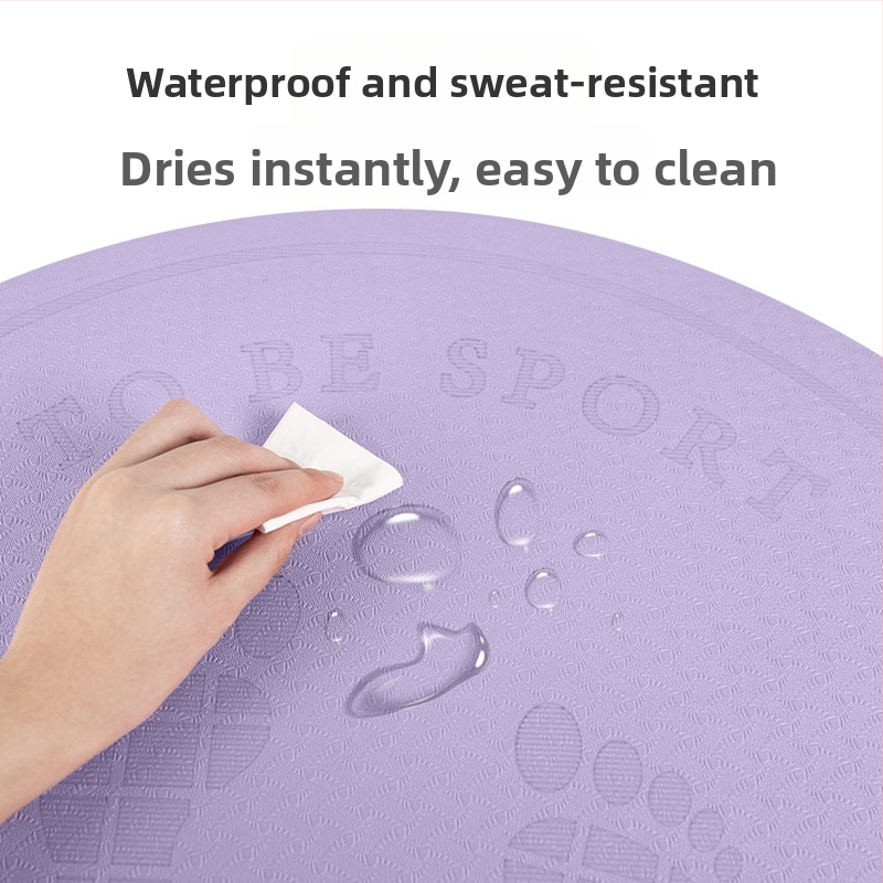 Covor yoga rotund, antiderapant, absorbant de șocuri, izolare fonică pentru sărit cu coarda acasă; material: TPE, grosime: 20 mm, greutate: 1,2 kg