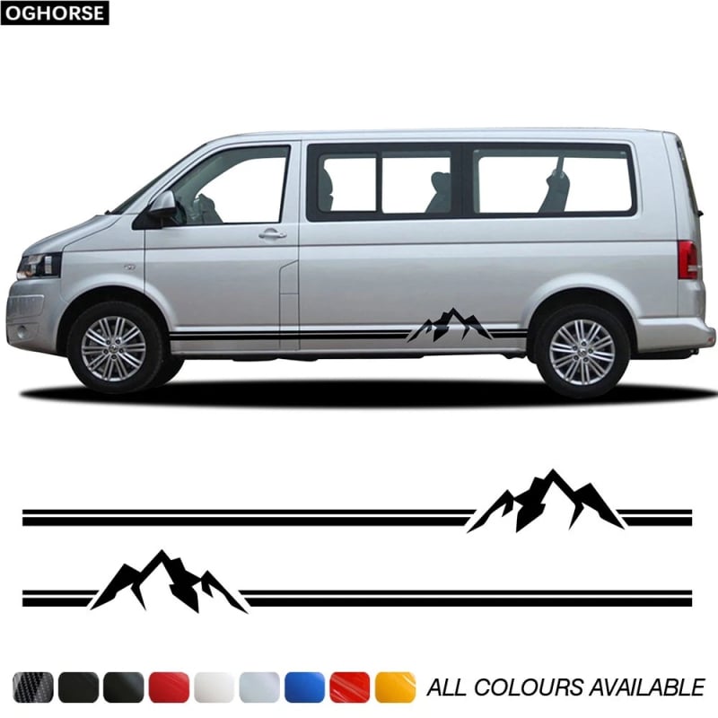 Autocolant Jin zherui pentru Volkswagen Transporter – model vârf de munte, instalare cu adeziv, personalizare