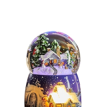 Točiaca sa snehová kryštálová guľa – Bluetooth hudobná skrinka so saténovým kvetom, osem melódií