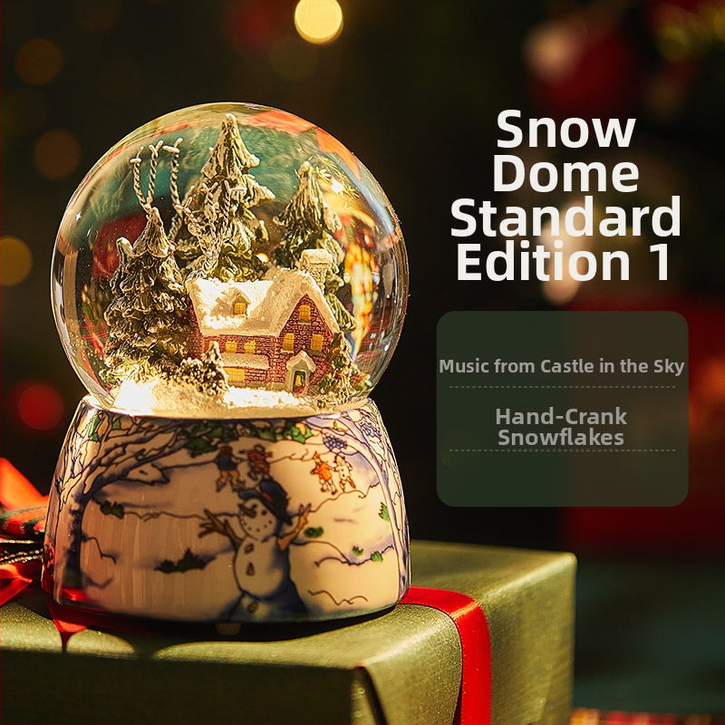 Točiaca sa snehová kryštálová guľa – Bluetooth hudobná skrinka so saténovým kvetom, osem melódií