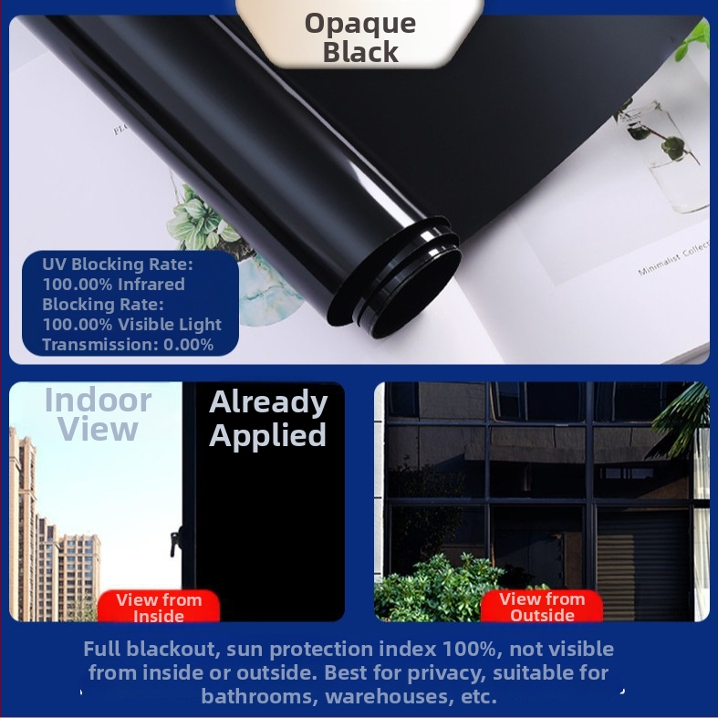 Termoizolacijski film za prozorsko staklo — debeo, samoljepljiv, PET materijal, jednobojni uzorak, moderan minimalistički stil