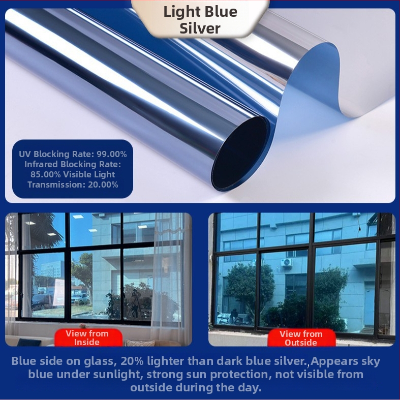 Termoizolacijski film za prozorsko staklo — debeo, samoljepljiv, PET materijal, jednobojni uzorak, moderan minimalistički stil