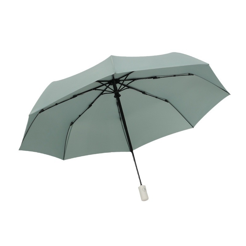 Unisex automatski sklopivi kišobran s 8 rebara, 190T tkanina, vlaknaste rebne, gumena ručka