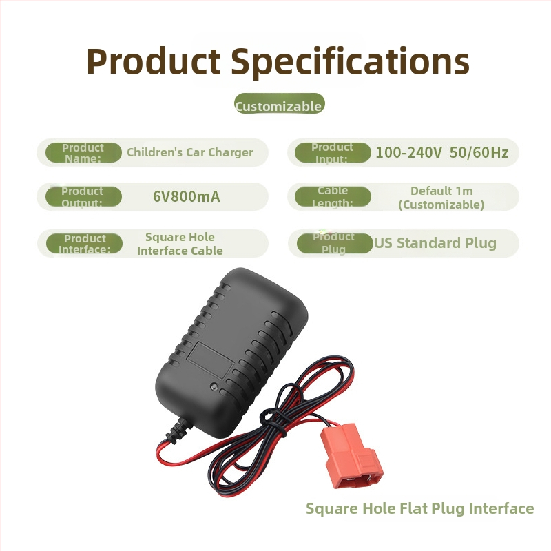 Nabíjačka pre detské elektrické autíčko 6–12V, vstup AC 100–240V, výstup 6–12V, prúd 1A