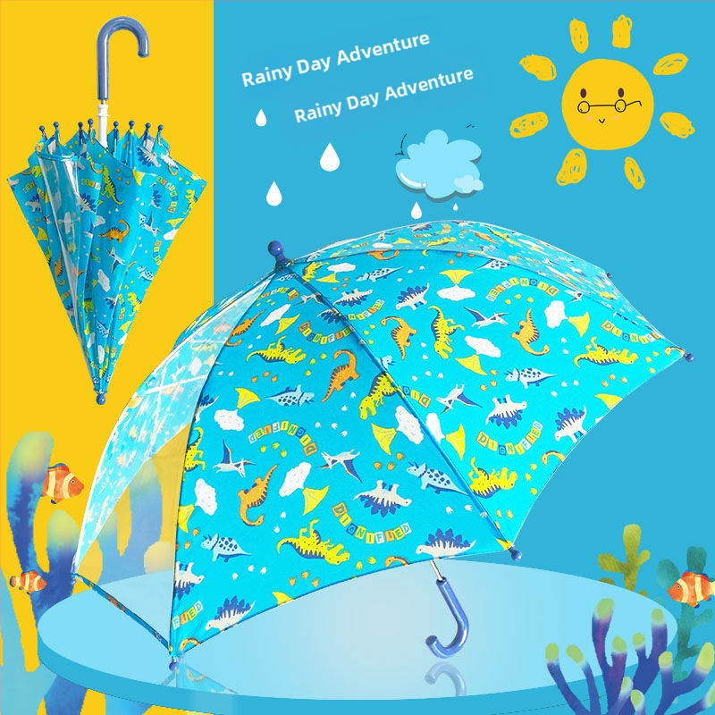 Umbrelă pentru copii Rain booboo, design desen animat japonez, mâner lung, deschidere manuală, 8 arce, țesătură poliester 190T, tijă din aliaj, mâner din cauciuc, logo imprimat