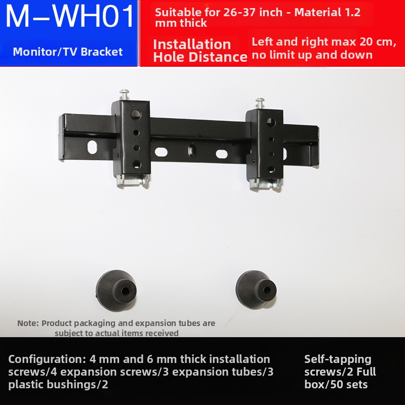 Kétlyukú univerzális TV-fali tartó, modell L02, vasból, mechanikus vezérlés, teherbírás >15 kg