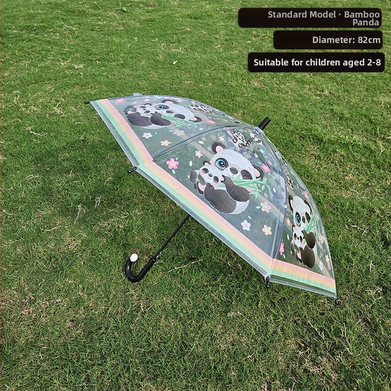 Παιδική ομπρέλα με σχέδιο κινούμένων σχεδίων και διαφανή θόλο, μακριά λαβή, 8 βέργες, αυτόματη λειτουργία ανοίγματος, εκτύπωση λογότυπου