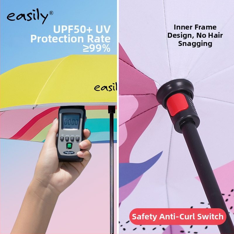 Detký dáždnik s dlhým držadlom a kresleným motívom, 8 lúčov, polyester 210T, oceľový stĺp, plastové rukoväť, ručné otvorenie zatvorenie