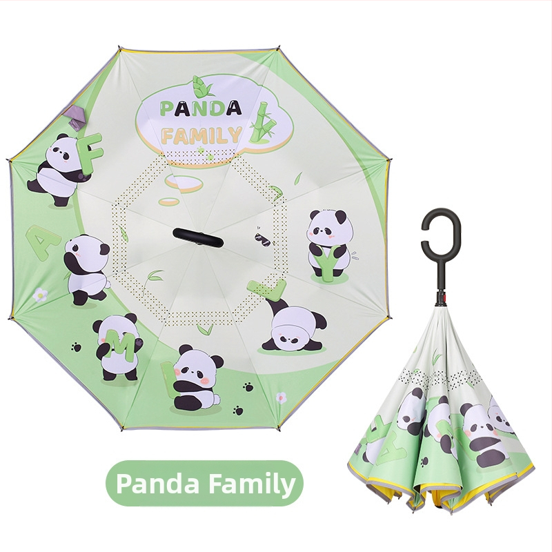 Detký dáždnik s dlhým držadlom a kresleným motívom, 8 lúčov, polyester 210T, oceľový stĺp, plastové rukoväť, ručné otvorenie zatvorenie