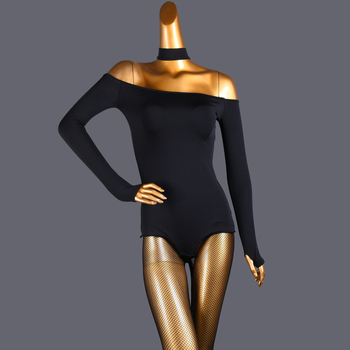 Moderen plesni top za latino i nacionalne plesove; tkanina spandex-poliester, 90% poliester; jednobojni uzorak; žene 18-24 godina