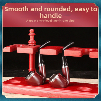 FOGSON Pipă din rășină, portabilă, dual-use, design clasic curbat, detașabilă și lavabilă