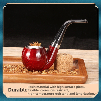 FOGSON Pipă din rășină, portabilă, dual-use, design clasic curbat, detașabilă și lavabilă