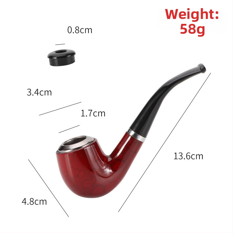 FOGSON Pipă din rășină, portabilă, dual-use, design clasic curbat, detașabilă și lavabilă