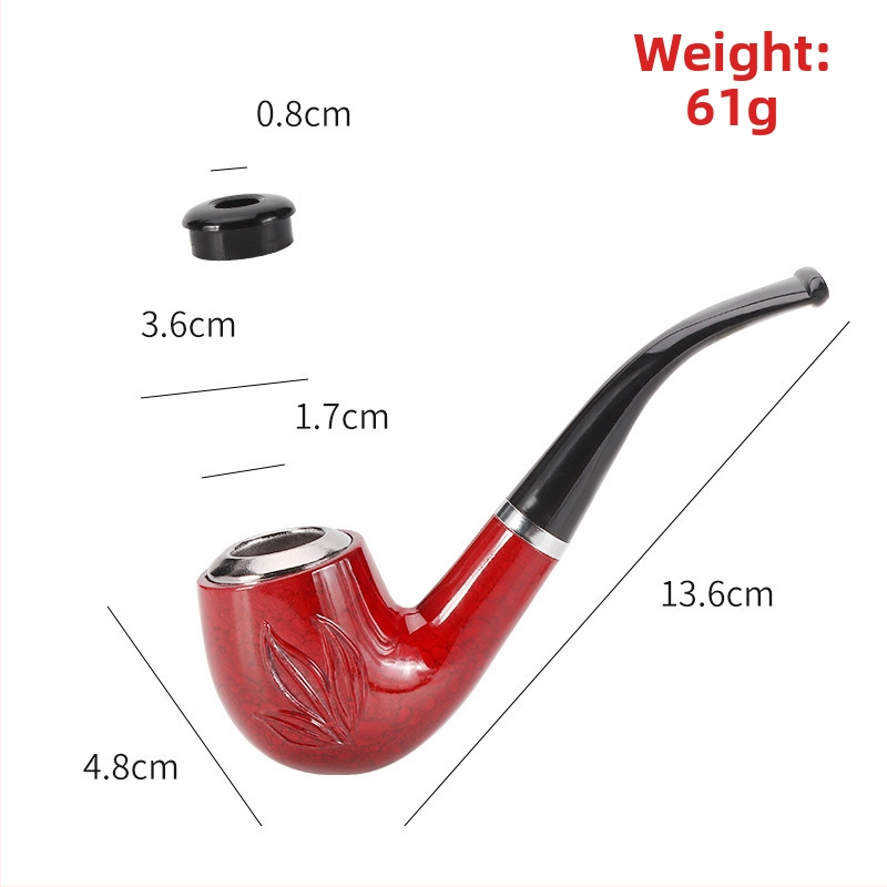 FOGSON Pipă din rășină, portabilă, dual-use, design clasic curbat, detașabilă și lavabilă