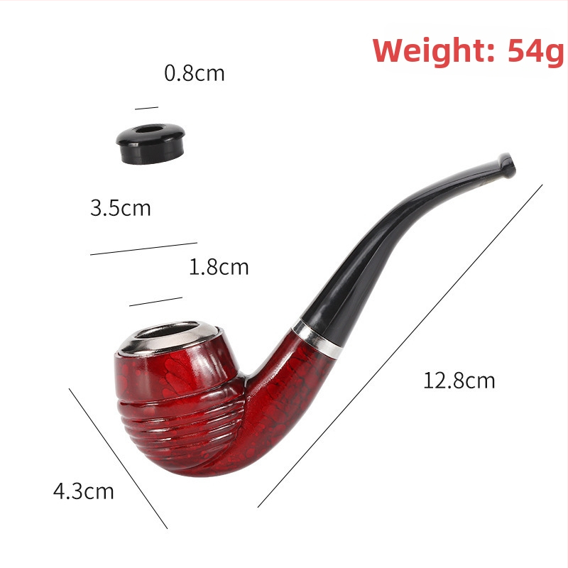 FOGSON Pipă din rășină, portabilă, dual-use, design clasic curbat, detașabilă și lavabilă