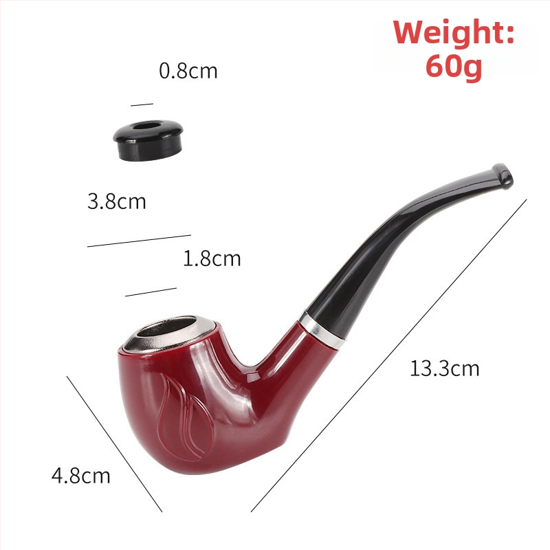 FOGSON Pipă din rășină, portabilă, dual-use, design clasic curbat, detașabilă și lavabilă