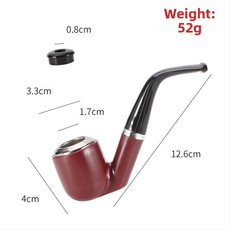 FOGSON Pipă din rășină, portabilă, dual-use, design clasic curbat, detașabilă și lavabilă