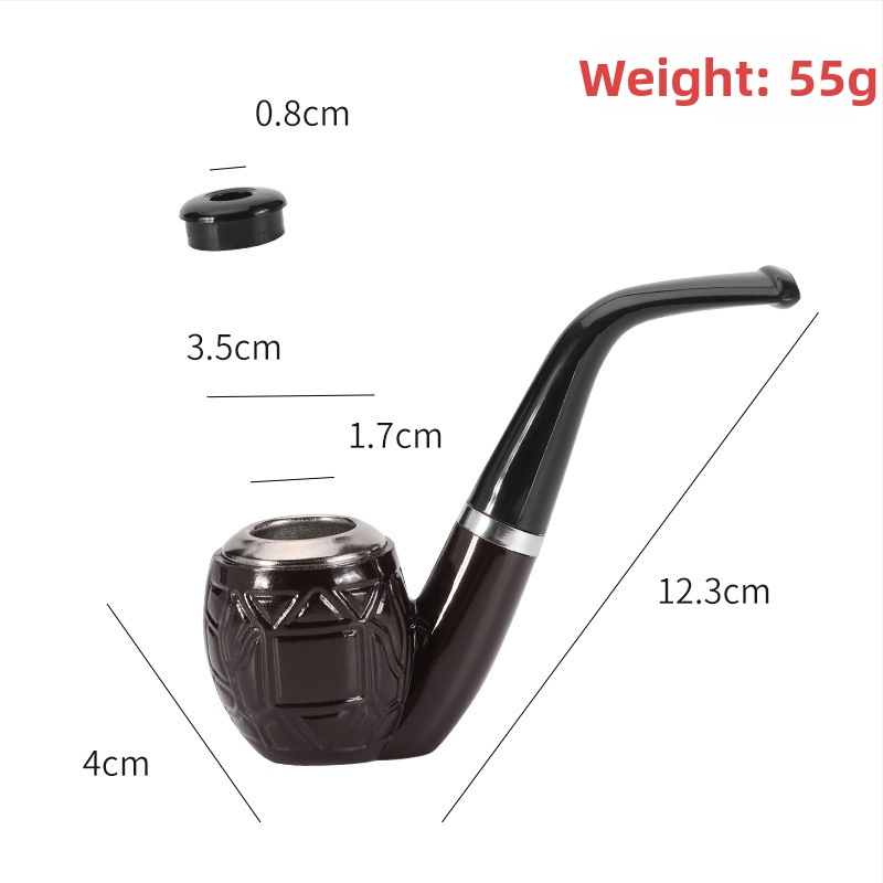 FOGSON Pipă din rășină, portabilă, dual-use, design clasic curbat, detașabilă și lavabilă