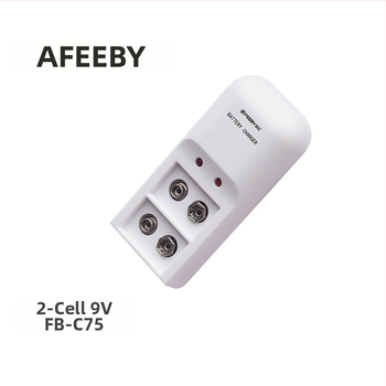 Phoebe 9V Ni-MH punjač za baterije s dva utora, pametno punjenje i otpornost na visoke temperature, ulaz AC220V 50-60Hz, izlaz DC 2x9V, struja punjenja 25mA