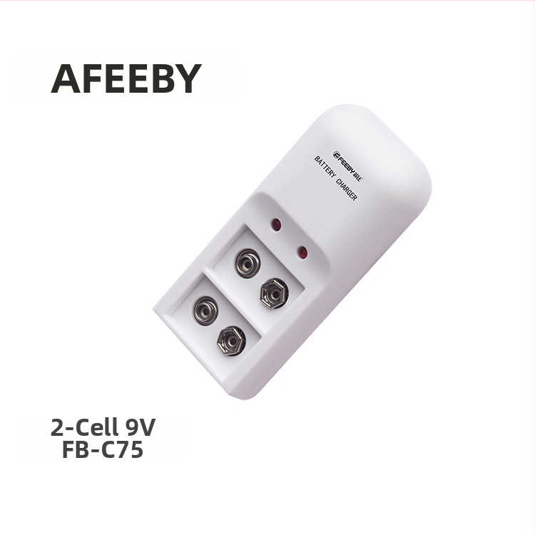 Phoebe 9V Ni-MH punjač za baterije s dva utora, pametno punjenje i otpornost na visoke temperature, ulaz AC220V 50-60Hz, izlaz DC 2x9V, struja punjenja 25mA