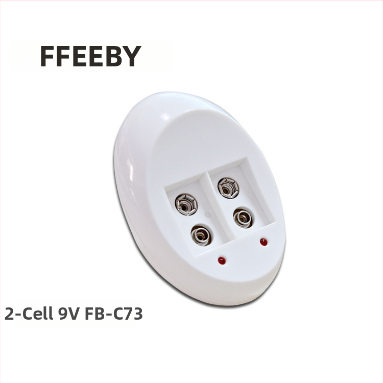 Phoebe 9V Ni-MH punjač za baterije s dva utora, pametno punjenje i otpornost na visoke temperature, ulaz AC220V 50-60Hz, izlaz DC 2x9V, struja punjenja 25mA