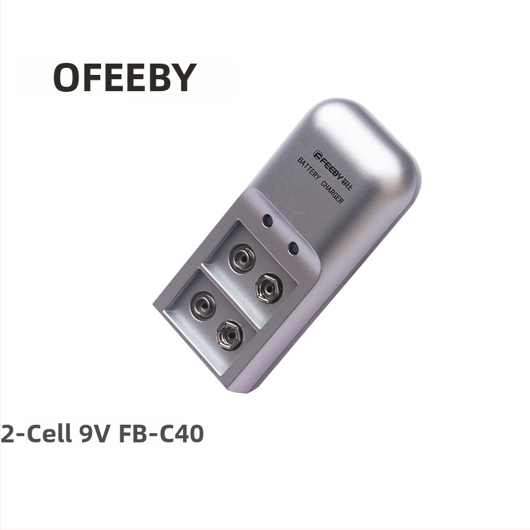 Phoebe 9V Ni-MH punjač za baterije s dva utora, pametno punjenje i otpornost na visoke temperature, ulaz AC220V 50-60Hz, izlaz DC 2x9V, struja punjenja 25mA