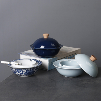 Porcelanski pepelnjak s poklopcem za dom i ured, sprječava raspršivanje pepela i spontanog izgaranja, moguć logotip po narudžbi.