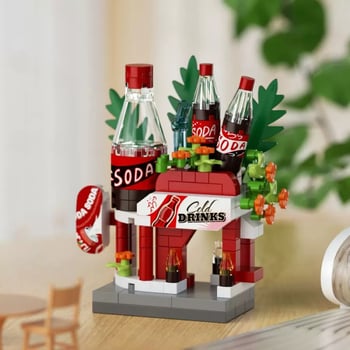 Építő blokkok készlet 7–14 éveseknek; LEGO-kompatibilis utca-szcenárió mikroblokkok; ABS műanyag; 200–400 darab; 0,2 kg