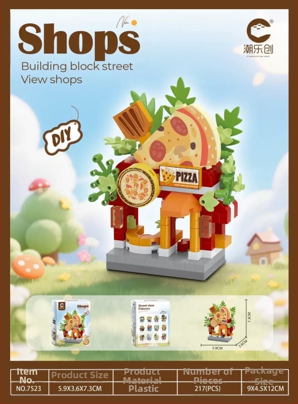 Építő blokkok készlet 7–14 éveseknek; LEGO-kompatibilis utca-szcenárió mikroblokkok; ABS műanyag; 200–400 darab; 0,2 kg