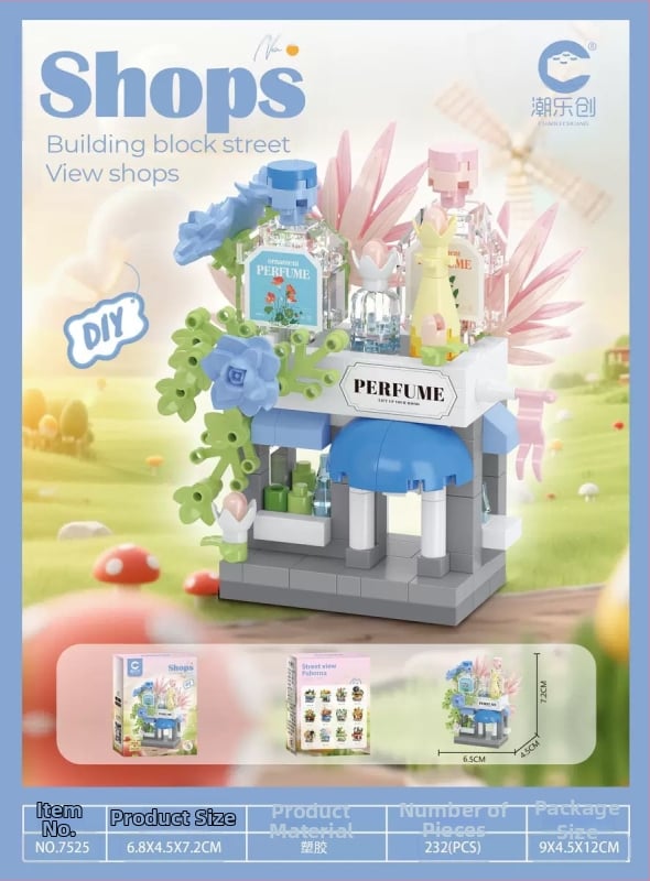 Építő blokkok készlet 7–14 éveseknek; LEGO-kompatibilis utca-szcenárió mikroblokkok; ABS műanyag; 200–400 darab; 0,2 kg