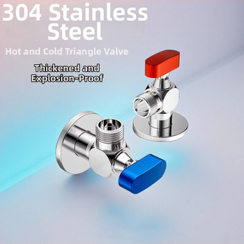 304 nerezová oceľ uhlový guľový ventil so závitom, pre horúcu a studenú vodu, vysoký prietok, model Q