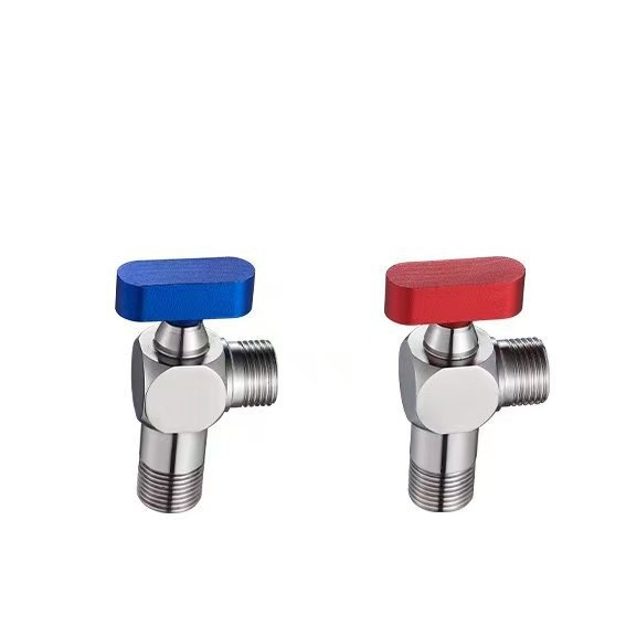 Valvă unghiulară din oțel inoxidabil 304, filetare, pentru apă caldă și rece, valve cu bilă, debit mare, model Q