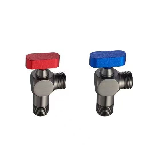 Valvă unghiulară din oțel inoxidabil 304, filetare, pentru apă caldă și rece, valve cu bilă, debit mare, model Q