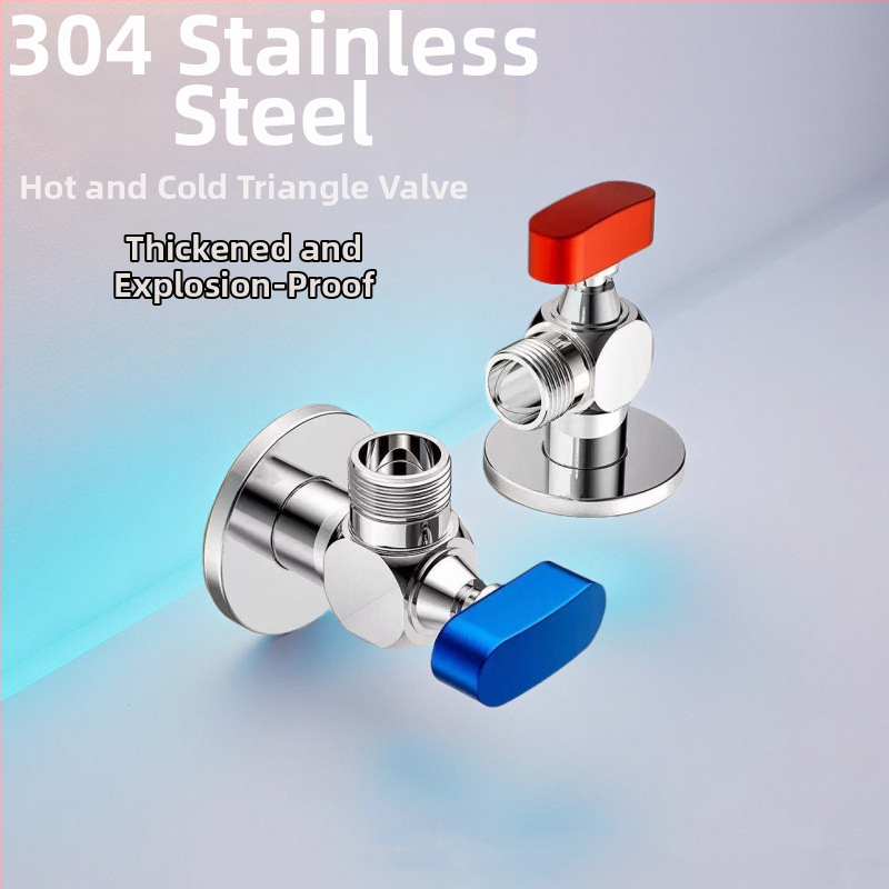 304 nerezová oceľ uhlový guľový ventil so závitom, pre horúcu a studenú vodu, vysoký prietok, model Q